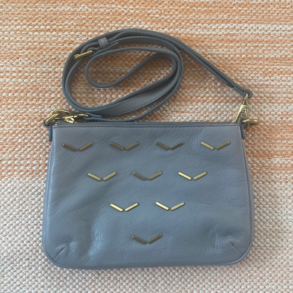 Fossil Grey Studded Cross Body Bag